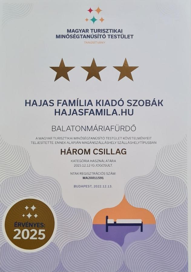 Hajas Familia Kiado Szobak Balatonmariafurdo Ngoại thất bức ảnh